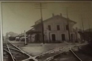 Jackson Union Station Photo was taken by Joanna Adams Sergent at the Casey Jones Railroad Museum located in Jackson, Tennessee. The original photographer is unknown.