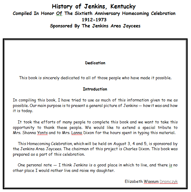 1973 Jenkins Jaycee's dedication