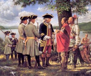 A picture of the French and Indian War.   This photo was found on the internet and the artist and date are unknown.