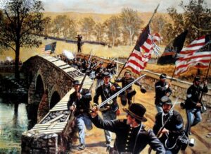 Civil War painting.   The artist and date are unknown