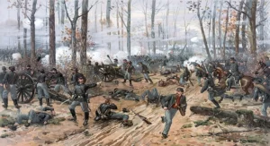 Civil War painting.   The artist and date are unknown