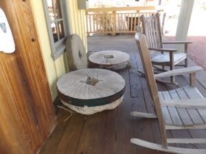 Millstones from the Brewer-Austin Mill at Discovery Park of America in Union City, Tennessee.  The photograph was taken by Joanna Adams Sergent.