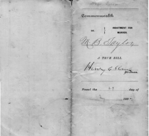 The first indictment against Dr. Taylor